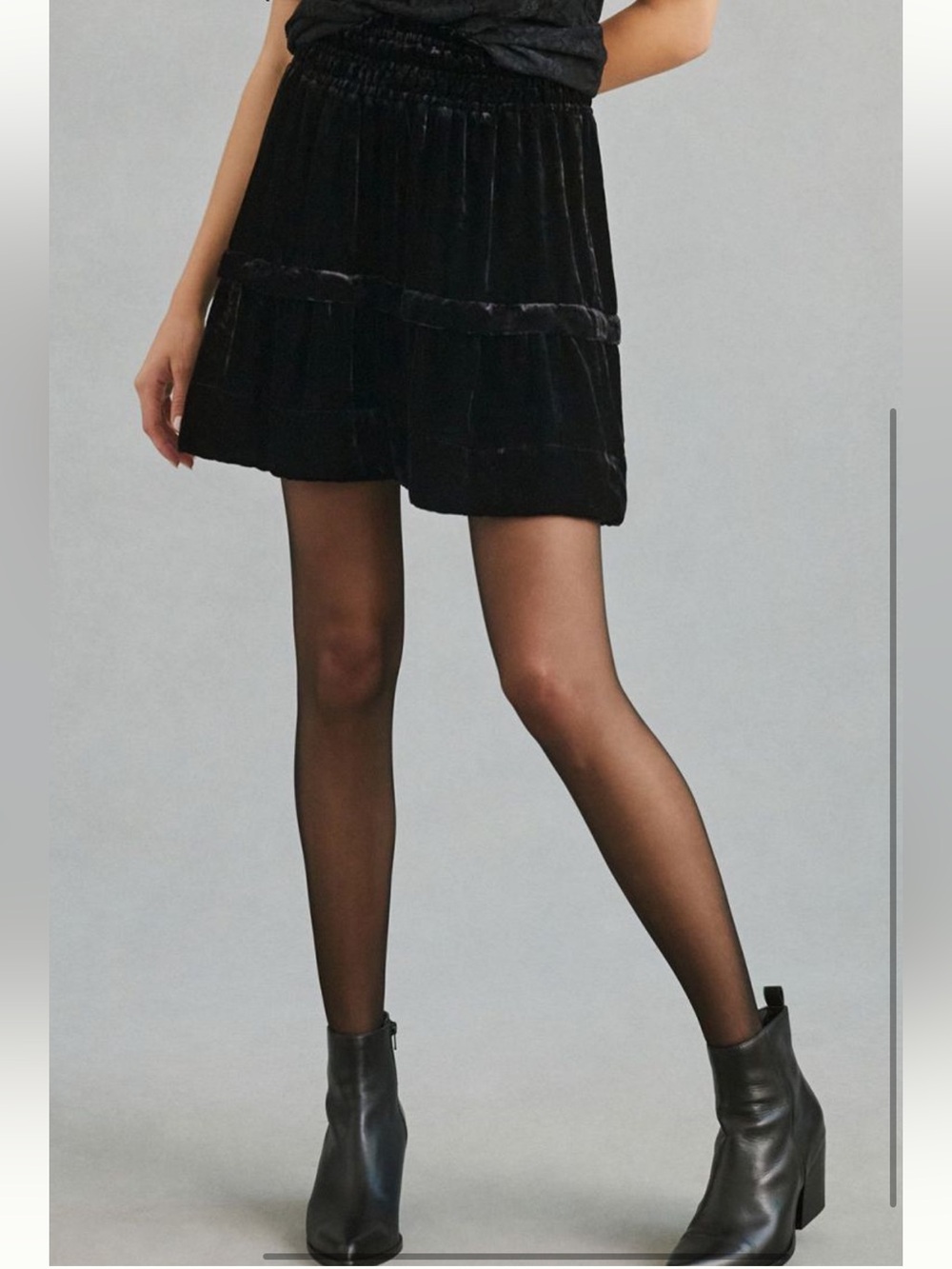 Anthropologie Somerset Velvet Mini Skirt